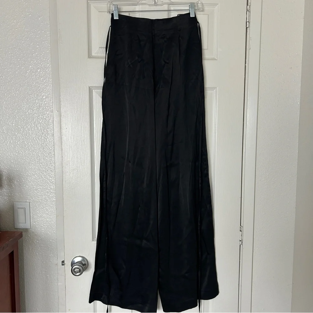 Zara satin effect high waisted pants with waist ties - Picture 5 of 5